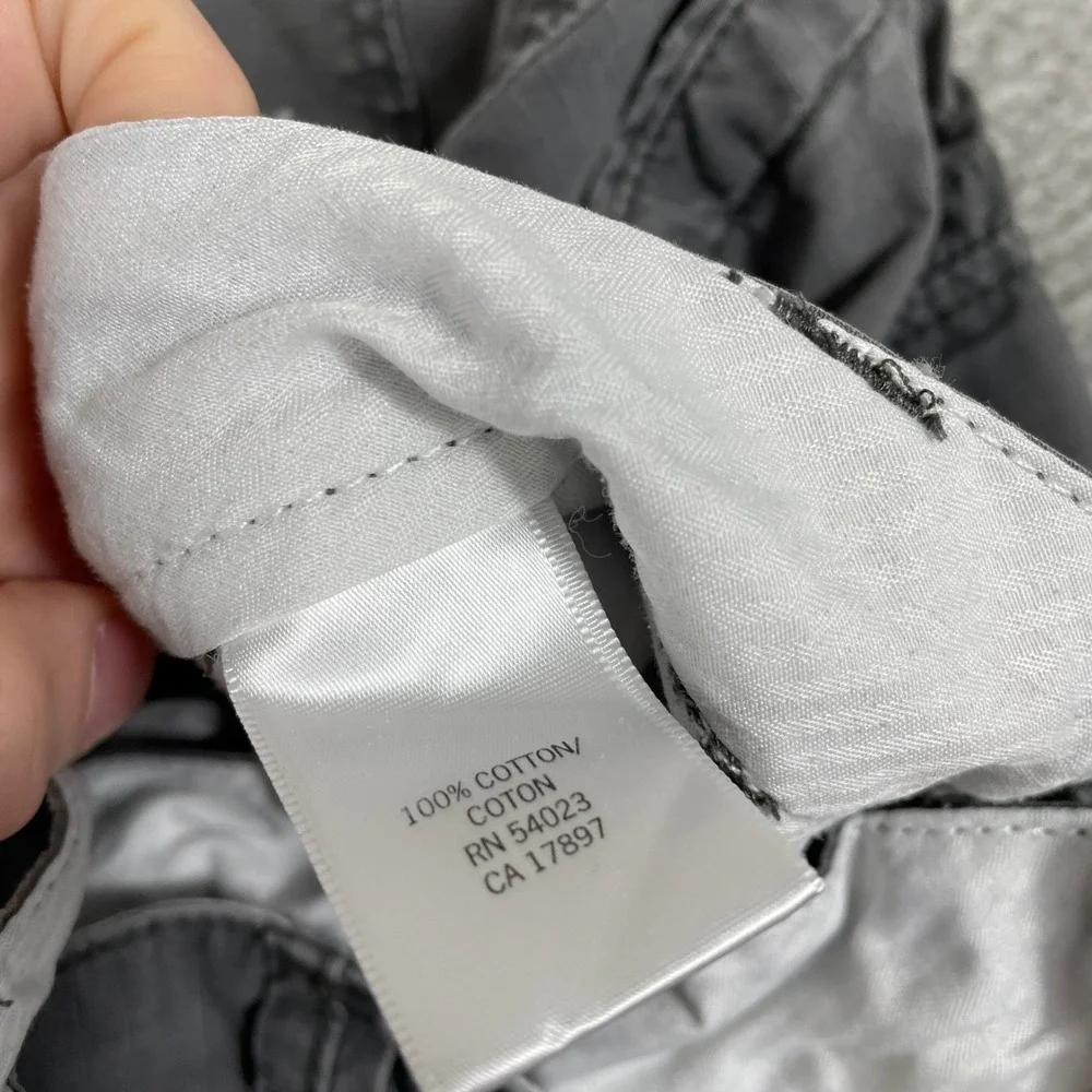 Banana Republic Cargo Pants Mens 33x32 Gray Ripstop‎ Cotton Multi Pocket Utility